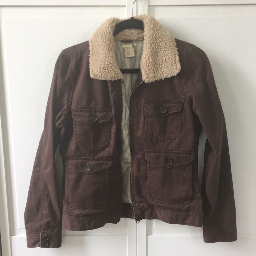 Levi’s trucker Sherpa jacket in brown